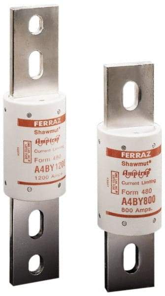 Ferraz Shawmut - 300 VDC, 600 VAC, 800 Amp, Time Delay General Purpose Fuse - Bolt-on Mount, 10-3/4" OAL, 100 at DC, 200 at AC kA Rating, 2-1/2" Diam - Exact Industrial Supply