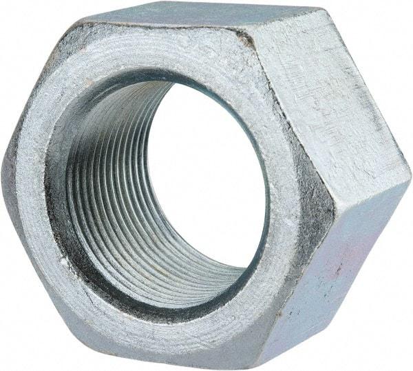Value Collection - 1-1/2 - 12 UNF Steel Right Hand Hex Nut - 2-1/4" Across Flats, 1-9/32" High, Zinc Clear Finish - Exact Industrial Supply