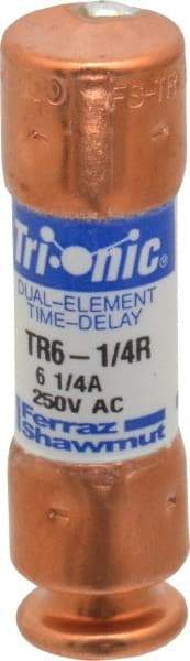 Ferraz Shawmut - 160 VDC, 250 VAC, 6.25 Amp, Time Delay General Purpose Fuse - Clip Mount, 50.8mm OAL, 20 at DC, 200 at AC kA Rating, 9/16" Diam - Exact Industrial Supply