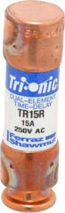 Ferraz Shawmut - 160 VDC, 250 VAC, 15 Amp, Time Delay General Purpose Fuse - Clip Mount, 50.8mm OAL, 20 at DC, 200 at AC kA Rating, 9/16" Diam - Exact Industrial Supply