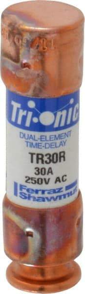 Ferraz Shawmut - 160 VDC, 250 VAC, 30 Amp, Time Delay General Purpose Fuse - Clip Mount, 50.8mm OAL, 20 at DC, 200 at AC kA Rating, 9/16" Diam - Exact Industrial Supply