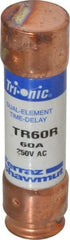 Ferraz Shawmut - 250 VAC/VDC, 60 Amp, Time Delay General Purpose Fuse - Clip Mount, 76.2mm OAL, 20 at DC, 200 at AC kA Rating, 13/16" Diam - Exact Industrial Supply