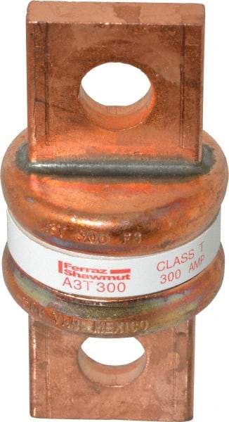 Ferraz Shawmut - 160 VDC, 300 VAC, 300 Amp, Fast-Acting General Purpose Fuse - Bolt-on Mount, 2-3/4" OAL, 200 at AC, 50 at DC kA Rating, 1-21/64" Diam - Exact Industrial Supply