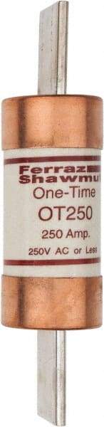 Ferraz Shawmut - 250 VAC/VDC, 250 Amp, Fast-Acting General Purpose Fuse - Clip Mount, 8-5/8" OAL, 20 at DC, 50 at AC kA Rating, 2-1/16" Diam - Exact Industrial Supply