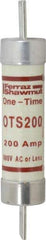 Ferraz Shawmut - 300 VDC, 600 VAC, 200 Amp, Fast-Acting General Purpose Fuse - Clip Mount, 9-5/8" OAL, 20 at DC, 50 at AC kA Rating, 1-13/16" Diam - Exact Industrial Supply