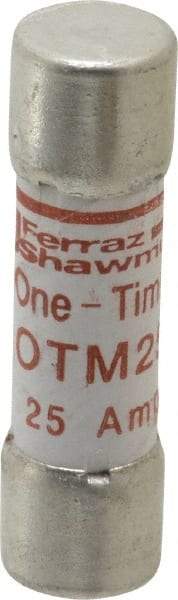 Ferraz Shawmut - 250 VAC, 25 Amp, Fast-Acting General Purpose Fuse - Clip Mount, 1-1/2" OAL, 10 at AC kA Rating, 13/32" Diam - Exact Industrial Supply