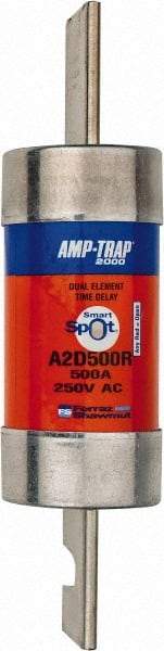 Ferraz Shawmut - 250 VAC/VDC, 500 Amp, Time Delay General Purpose Fuse - Clip Mount, 10-3/8" OAL, 100 at DC, 200 at AC kA Rating, 2-9/16" Diam - Exact Industrial Supply