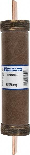 Ferraz Shawmut - 600 VAC, 80 Amp, Fast-Acting Renewable Fuse - Clip Mount, 7-7/8" OAL, 10 at AC kA Rating, 1-5/16" Diam - Exact Industrial Supply