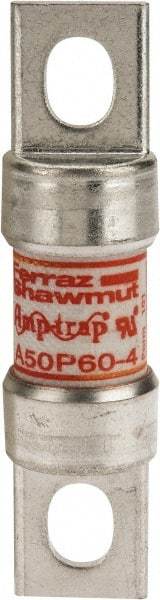 Ferraz Shawmut - 450 VDC, 500 VAC, 60 Amp, Fast-Acting Semiconductor/High Speed Fuse - Bolt-on Mount, 3-3/16" OAL, 100 at AC, 79 at DC kA Rating, 13/16" Diam - Exact Industrial Supply