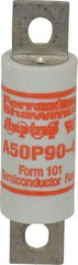 Ferraz Shawmut - 450 VDC, 500 VAC, 90 Amp, Fast-Acting Semiconductor/High Speed Fuse - Bolt-on Mount, 3-5/8" OAL, 100 at AC, 79 at DC kA Rating, 1" Diam - Exact Industrial Supply