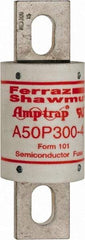 Ferraz Shawmut - 450 VDC, 500 VAC, 300 Amp, Fast-Acting Semiconductor/High Speed Fuse - Bolt-on Mount, 4-11/32" OAL, 100 at AC, 79 at DC kA Rating, 1-1/2" Diam - Exact Industrial Supply