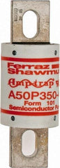 Ferraz Shawmut - 450 VDC, 500 VAC, 350 Amp, Fast-Acting Semiconductor/High Speed Fuse - Bolt-on Mount, 4-11/32" OAL, 100 at AC, 79 at DC kA Rating, 1-1/2" Diam - Exact Industrial Supply