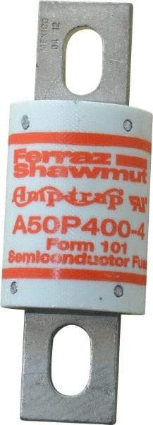 Ferraz Shawmut - 450 VDC, 500 VAC, 400 Amp, Fast-Acting Semiconductor/High Speed Fuse - Bolt-on Mount, 4-11/32" OAL, 100 at AC, 79 at DC kA Rating, 1-1/2" Diam - Exact Industrial Supply