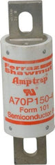 Ferraz Shawmut - 650 VDC, 700 VAC, 150 Amp, Fast-Acting Semiconductor/High Speed Fuse - Bolt-on Mount, 5-3/32" OAL, 100 at AC/DC kA Rating, 1-1/2" Diam - Exact Industrial Supply