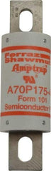 Ferraz Shawmut - 650 VDC, 700 VAC, 175 Amp, Fast-Acting Semiconductor/High Speed Fuse - Bolt-on Mount, 5-3/32" OAL, 100 at AC/DC kA Rating, 1-1/2" Diam - Exact Industrial Supply