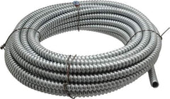 Made in USA - 3/8" Trade Size, 50' Long, Flexible Reduced Wall Flex Conduit - Steel, 3/8" ID - Exact Industrial Supply