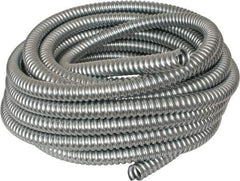Made in USA - 3/4" Trade Size, 50' Long, Flexible Reduced Wall Flex Conduit - Steel - Exact Industrial Supply