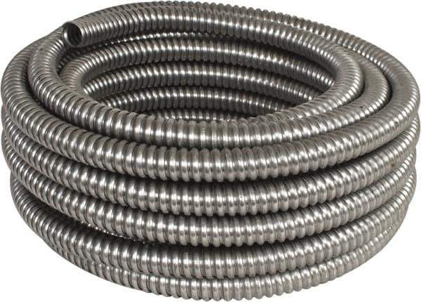 Made in USA - 3/4" Trade Size, 50' Long, Flexible Reduced Wall Flex Conduit - Aluminum - Exact Industrial Supply