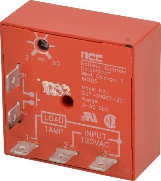 NCC - 5 Pin, Time Delay Relay - 1 at Resistive or Inductive Load Contact Amp, 120 VAC, On Board Trimpot - Exact Industrial Supply