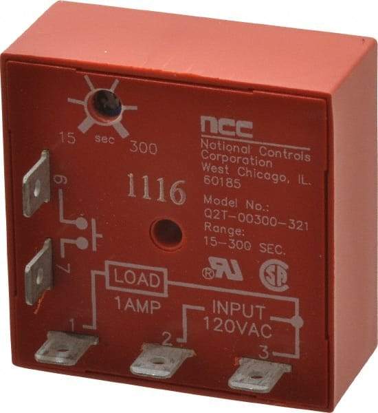 NCC - 5 Pin, Time Delay Relay - 1 at Resistive or Inductive Load Contact Amp, 120 VAC, On Board Trimpot - Exact Industrial Supply