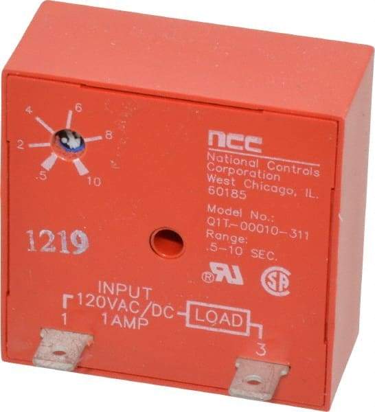 NCC - 2 Pin, Time Delay Relay - 1 at Resistive or Inductive Load Contact Amp, 120 VAC/VDC, On Board Trimpot - Exact Industrial Supply