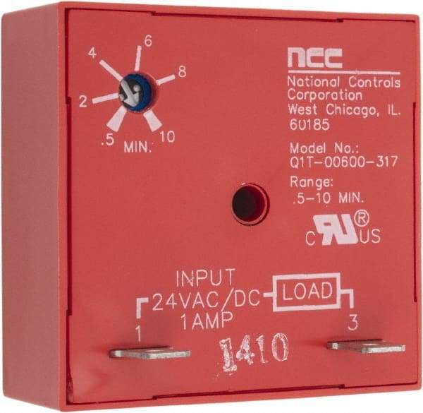 NCC - 2 Pin, Time Delay Relay - 1 at Resistive or Inductive Load Contact Amp, 24 VAC/VDC, On Board Trimpot - Exact Industrial Supply