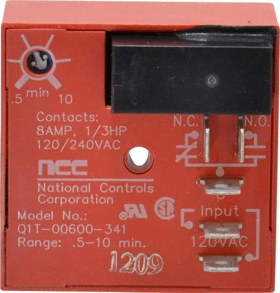NCC - 5 Pin, SPDT Time Delay Relay - 8 at 250 VAC Resistive Load Contact Amp, 120 VAC, On Board Trimpot - Exact Industrial Supply