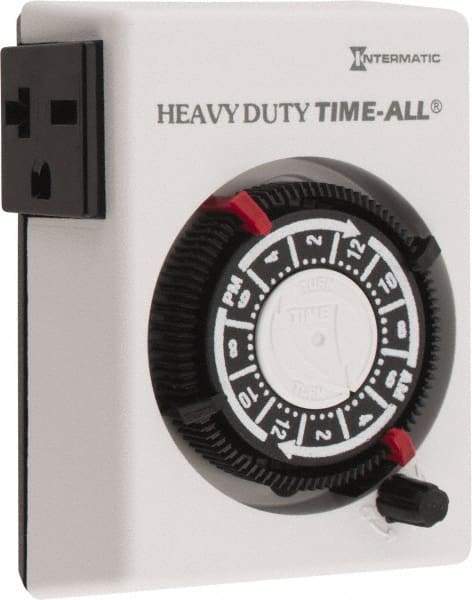 Intermatic - 24 hr Indoor Analog Electrical Timer - 2 On/Off per Day, 240 VAC, - Exact Industrial Supply