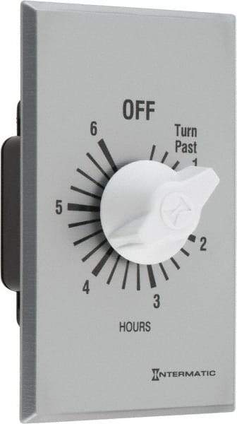 Intermatic - 6 hr Indoor Analog Spring-wound Mechanical Timer - 125 VAC, 50/60 Hz, - Exact Industrial Supply