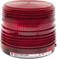Federal Signal Corp - 12 VDC, 3R NEMA Rated, Strobe Tube, Red, Strobe Light - 80 Flashes per min, 5-1/2 Inch Diameter, 5-1/16 Inch High, IP66 Ingress Rating, Surface Mount - Exact Industrial Supply