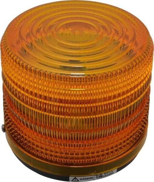 Federal Signal Corp - 12 VDC, 3R NEMA Rated, Strobe Tube, Amber, Strobe Light - 80 Flashes per min, 5-1/2 Inch Diameter, 5-1/16 Inch High, IP66 Ingress Rating, Surface Mount - Exact Industrial Supply