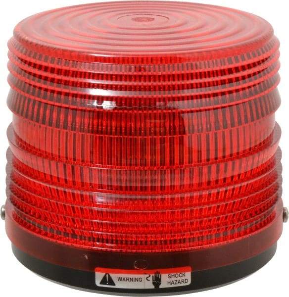 Federal Signal Corp - 24 VDC, 3R NEMA Rated, Strobe Tube, Red, Strobe Light - 80 Flashes per min, 5-1/2 Inch Diameter, 5-1/16 Inch High, IP66 Ingress Rating, Surface Mount - Exact Industrial Supply