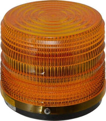 Federal Signal Corp - 24 VDC, 3R NEMA Rated, Strobe Tube, Amber, Strobe Light - 80 Flashes per min, 5-1/2 Inch Diameter, 5-1/16 Inch High, IP66 Ingress Rating, Surface Mount - Exact Industrial Supply