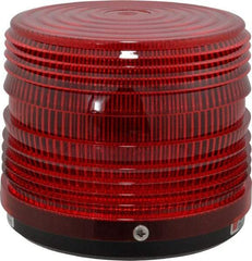 Federal Signal Corp - 120 VAC, 3R NEMA Rated, Strobe Tube, Red, Strobe Light - 80 Flashes per min, 1/2 Inch Pipe, 5-1/2 Inch Diameter, 5-1/4 Inch High, IP66 Ingress Rating, Pipe Mount - Exact Industrial Supply