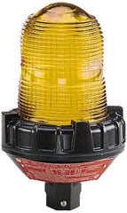 Federal Signal Corp - 120 VAC, 4X NEMA Rated, Strobe Tube, Amber, Strobe Light - 80 Flashes per min, 3/4 Inch Pipe, 5-1/2 Inch Diameter, 9-1/4 Inch High, IP66 Ingress Rating, Pipe Mount - Exact Industrial Supply