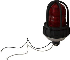 Federal Signal Corp - 120 VAC, 4X NEMA Rated, Strobe Tube, Red, Strobe Light - 80 Flashes per min, 3/4 Inch Pipe, 5-1/2 Inch Diameter, 9-1/4 Inch High, IP66 Ingress Rating, Pipe Mount - Exact Industrial Supply