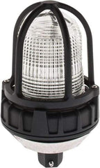 Federal Signal Corp - 120 VAC, 4X NEMA Rated, Strobe Tube, Clear, Strobe Light - 80 Flashes per min, 3/4 Inch Pipe, 5-1/2 Inch Diameter, 9-1/4 Inch High, IP66 Ingress Rating, Pipe Mount - Exact Industrial Supply