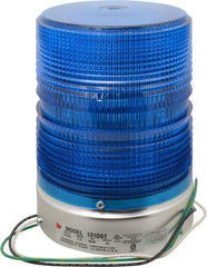 Federal Signal Corp - 120 VAC, 3R NEMA Rated, Strobe Tube, Blue, Double Flash Strobe Light - 80 Flashes per min, 1/2 Inch Pipe, 5-11/16 Inch Diameter, 8-1/2 Inch High, IP45 Ingress Rating, Pipe Mount - Exact Industrial Supply