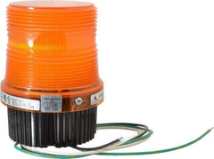 Federal Signal Corp - 120 VAC, 4X NEMA Rated, Strobe Tube, Amber, Single Flash Strobe Light - 90 Flashes per min, 1/2 Inch Pipe, 3-15/16 Inch Diameter, 5-1/4 Inch High, IP66 Ingress Rating, Pipe Mount, Surface Mount - Exact Industrial Supply