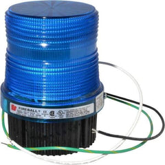 Federal Signal Corp - 120 VAC, 4X NEMA Rated, Strobe Tube, Blue, Single Flash Strobe Light - 90 Flashes per min, 1/2 Inch Pipe, 3-15/16 Inch Diameter, 5-1/4 Inch High, IP66 Ingress Rating, Pipe Mount, Surface Mount - Exact Industrial Supply