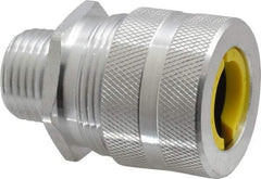Hubbell Wiring Device-Kellems - 15.9 to 19mm Capacity, Liquidtight, Straight Strain Relief Cord Grip - 1/2 NPT Thread, Aluminum - Exact Industrial Supply