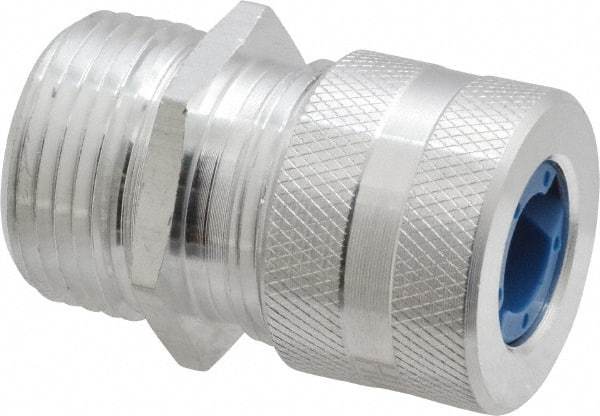 Hubbell Wiring Device-Kellems - 9.7 to 12.7mm Capacity, Liquidtight, Straight Strain Relief Cord Grip - 3/4 NPT Thread, Aluminum - Exact Industrial Supply