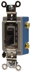 Hubbell Wiring Device-Kellems - 2 Pole, 120 to 277 VAC, 15 Amp, Industrial Toggle, Wall and Dimmer Light Switch - 1-5/16 Inch Wide x 4-1/16 Inch High - Exact Industrial Supply