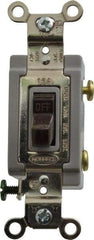 Hubbell Wiring Device-Kellems - 1 Pole, 120 to 277 VAC, 15 Amp, Industrial Grade Toggle, Wall and Dimmer Light Switch - 1-5/16 Inch Wide x 4-1/16 Inch High - Exact Industrial Supply