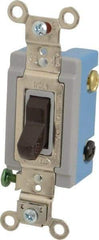 Hubbell Wiring Device-Kellems - 3 Pole, 120 to 277 VAC, 15 Amp, Industrial Toggle, Wall and Dimmer Light Switch - 1-5/16 Inch Wide x 4-1/16 Inch High - Exact Industrial Supply