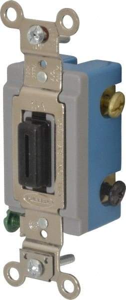 Hubbell Wiring Device-Kellems - 3 Pole, 120 to 277 VAC, 15 Amp, Industrial Grade, Key Lock, Wall and Dimmer Light Switch - 1-5/16 Inch Wide x 4-1/16 Inch High - Exact Industrial Supply