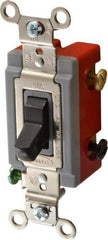 Hubbell Wiring Device-Kellems - 3 Pole, 120 to 277 VAC, 20 Amp, Industrial Grade, Toggle, Wall and Dimmer Light Switch - 1-5/16 Inch Wide x 4-1/16 Inch High - Exact Industrial Supply