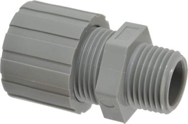 Hubbell Wiring Device-Kellems - 6.3 to 9.7mm Capacity, Liquidtight, Straight Strain Relief Cord Grip - 1/2 NPT Thread, Nylon - Exact Industrial Supply