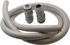 Hubbell Wiring Device-Kellems - 3/4" Trade Size, 6' Long, Flexible Liquidtight Conduit - PVC, 27.8mm ID, Gray - Exact Industrial Supply