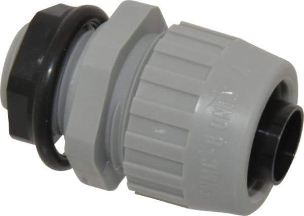 Hubbell Wiring Device-Kellems - 1/2" Trade, Thermoplastic Push In Straight Liquidtight Conduit Connector - Noninsulated - Exact Industrial Supply